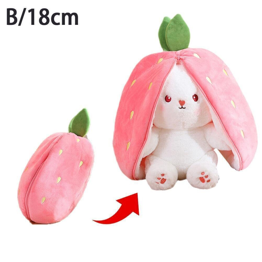 Skesrjtop ( Strawberry, 25Cm) Easter Bunny Stuffed Animal Cute Rabbit Plushies Hide-And-Seek Bunny Plush