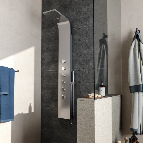 Living And Home Stainless Steel Exposed Thermostatic Shower Tower Panel 1