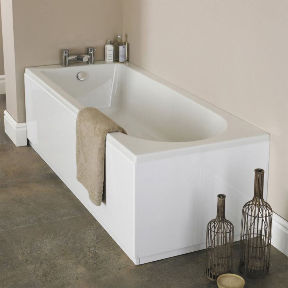 Single Ended Bath Tub Rectangular 1800mm x 800mm White Acrylic with Legs