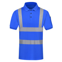 (Blue, L) Hi-Vis Safety Work Polo Shirt hi vis Polo Shirt