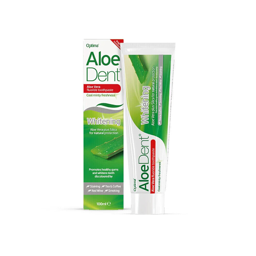 Optima Aloe Dent Aloe Vera With Fluoride Whitening Toothpaste 100 ml X 6