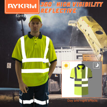 (Yellow, 7-8XL EUR) Hi-Vis Safety Work Polo Shirt hi vis Polo Shirt