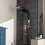Living And Home Modern Black Thermostatic Shower Tower Panel 2