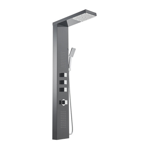 Living And Home Modern Black Thermostatic Shower Tower Panel 2