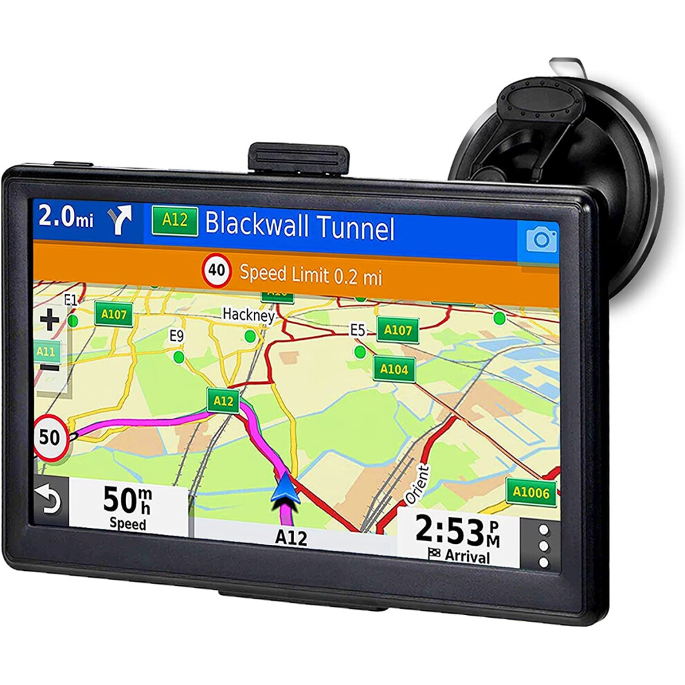 Sat Nav(7 inch), with Bluetooth Handsfree Calling, 2023 UK Europe Maps(Free Lifetime Update),SatNav for Car Truck Lorry HGV LGV Motorhome