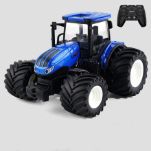 (WideWheel-Blue) Control Alloy Remote Tractor Sliding Toy For 46 Years Old Boys  24g Alloy Gift