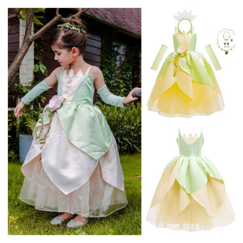 The Princess And The Frog Tiana Dress Princess Birthday Christmas Costume Party on OnBuy