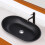 Living And Home Oval Black Ceramic Bathroom Sink Drain Set 1