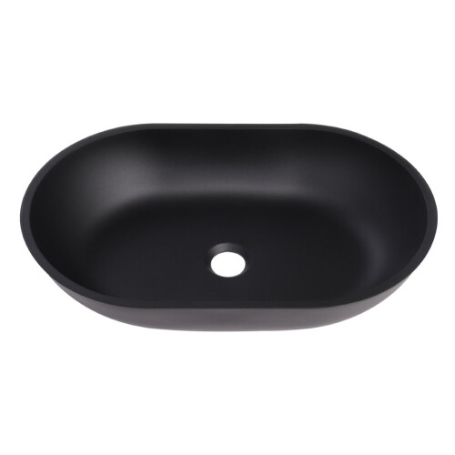 Living And Home Oval Black Ceramic Bathroom Sink Drain Set 1