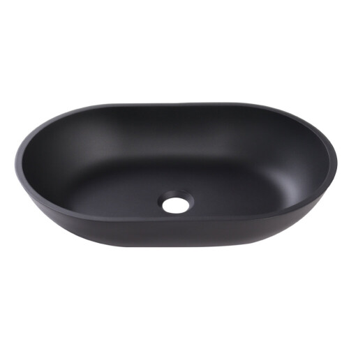 Living And Home Oval Black Ceramic Bathroom Sink Drain Set 2