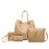 Miss Lulu (Beige) 4 Piece Set Shoulder Tote Handbag 1