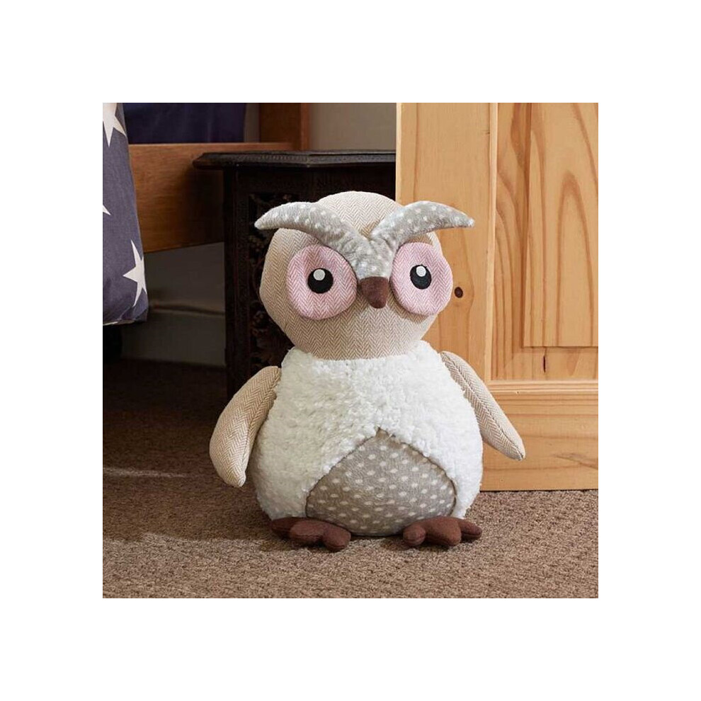 Smart Garden Products Fabric Weighted Door Stop Indoor Novelty Decorative Plush Owl Heavy Stopper