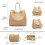 Miss Lulu (Beige) 4 Piece Set Shoulder Tote Handbag 2