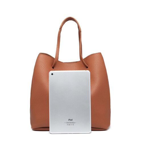 Miss Lulu (Brown) Miss LuLu 4 Piece Set Shoulder Tote Handbag 2