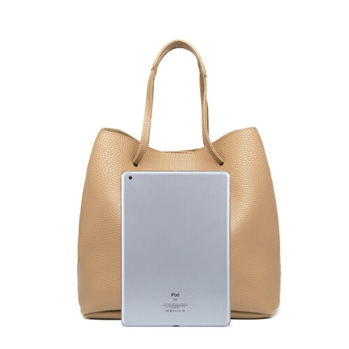 Miss Lulu (Beige) 4 Piece Set Shoulder Tote Handbag 2