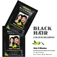 Veinira Black Hair Colour Shampoo Only 5 Miniutes No Ammonia 10 Sachets (Black)