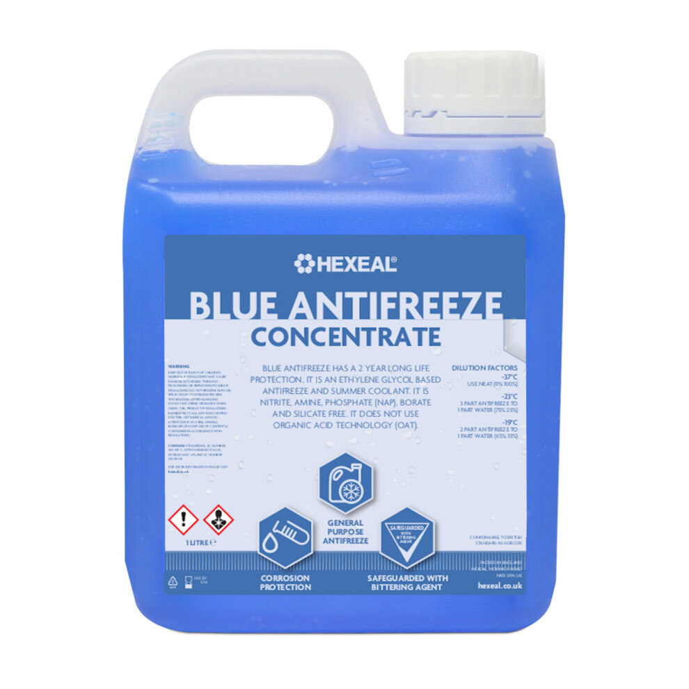 BLUE ANTIFREEZE & COOLANT | 1 LITRE | -37 ÂºC | High Concentrate/Longlife | 1L