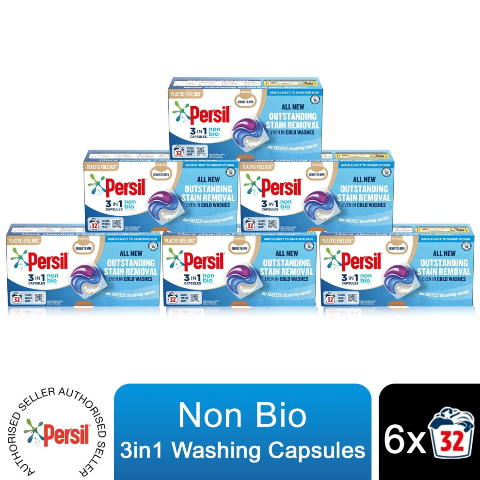 (Buy 6) Persil 3in1 Washing Capsules, Non-Bio - 32 Washes