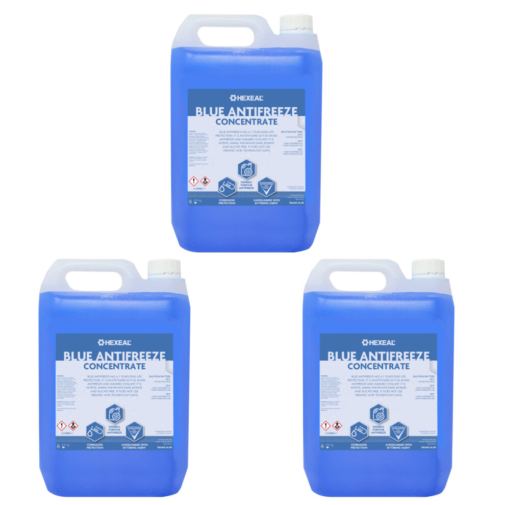 Hexeal BLUE ANTIFREEZE & COOLANT | 15L | -37 ÂºC | High Concentrate/Longlife