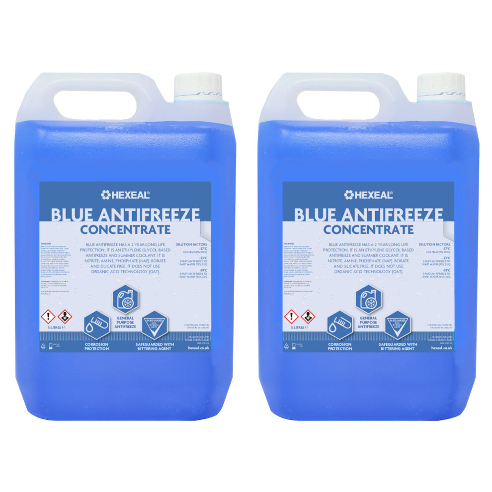 Hexeal BLUE ANTIFREEZE & COOLANT | 10L | -37 ºC | High Concentrate/Longlife