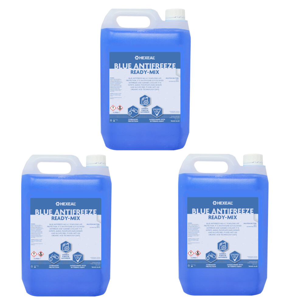 Hexeal Antifreeze & Coolant | 15L | -23 Âºc | Ready-Mix | Longlife Blue 5060727632866