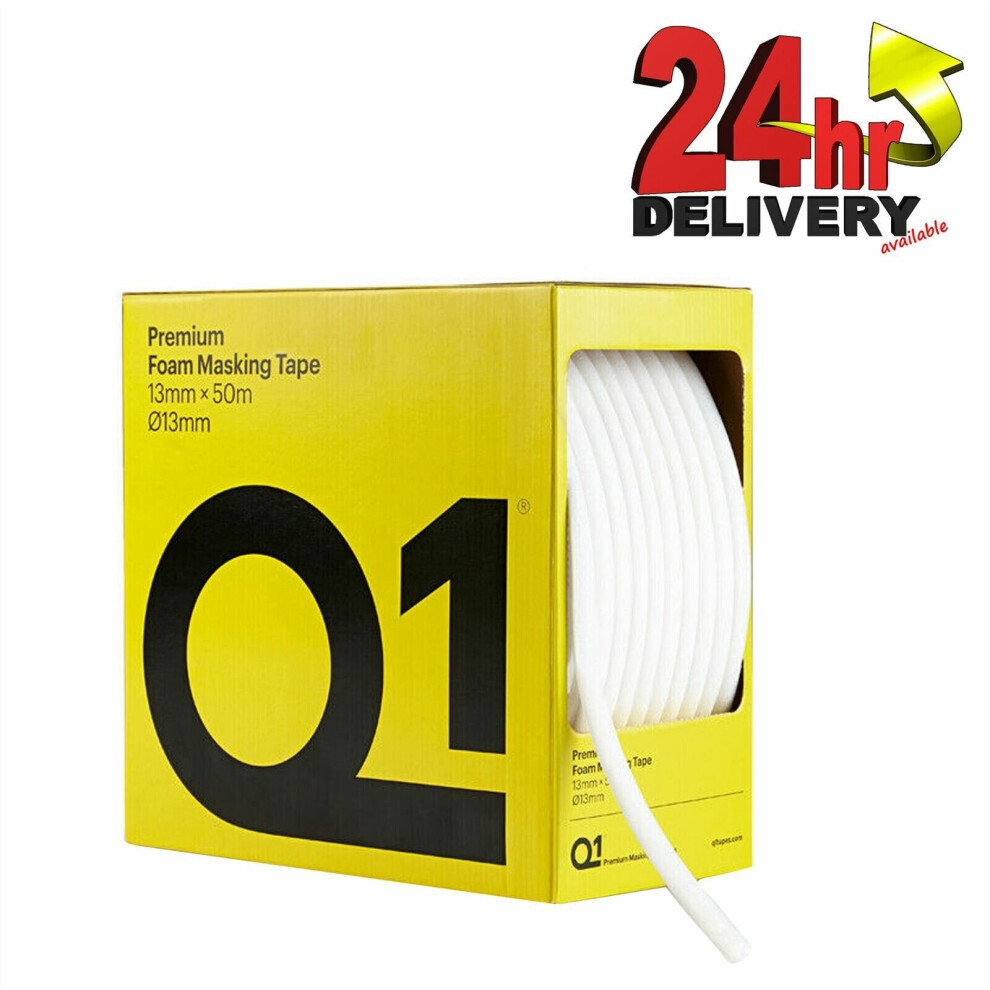 Q1 13Mm X 50M Premium Foam Soft Edge Masking Tape For Protecting From Overspray. 5290753356942
