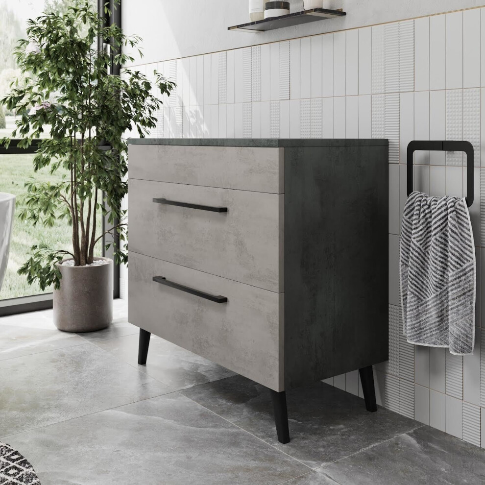 Vitusso Grey Idro Vanity Unit - 800Mm