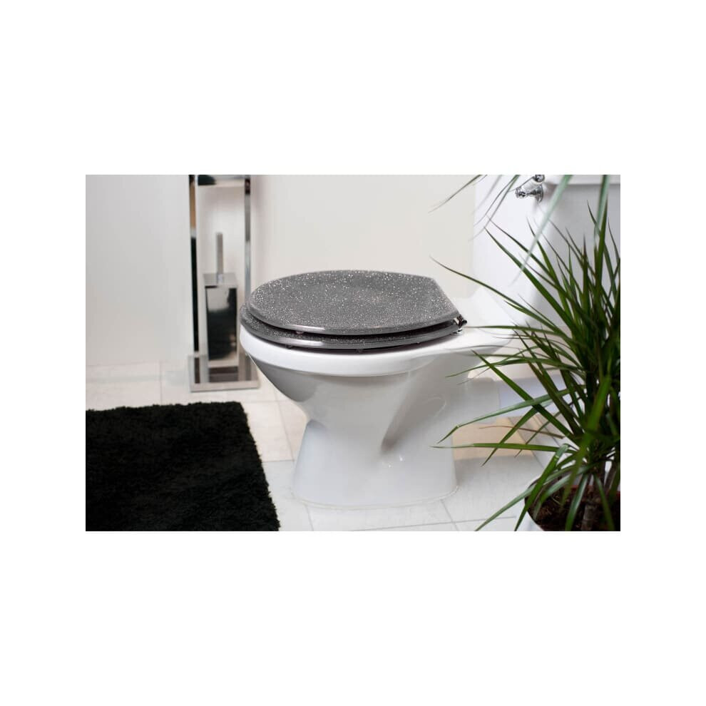 Glitter Toilet Seat Silver Add style to your bathroom