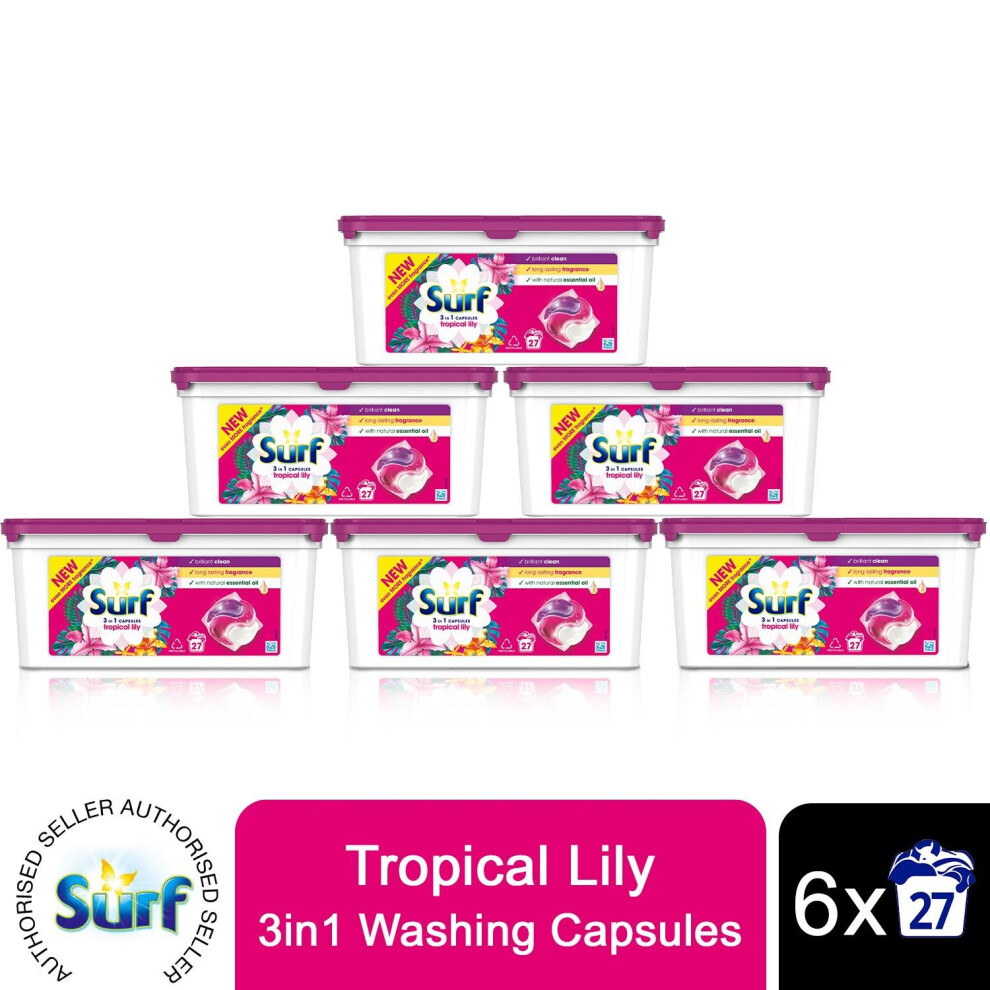 (Buy 6) Surf 3in1 Washing Capsules, Tropical Lily - 27W