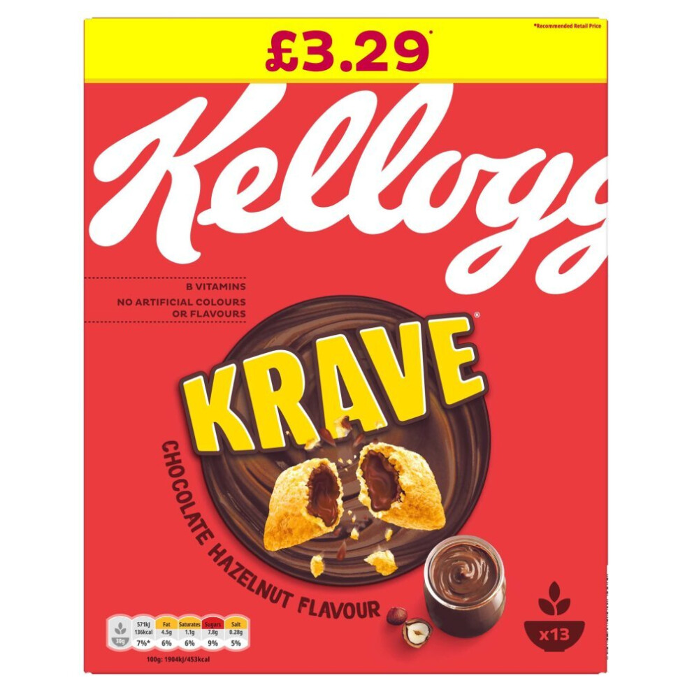 Kellogg's Krave Chocolate Hazelnut 410g (Pack of 6)