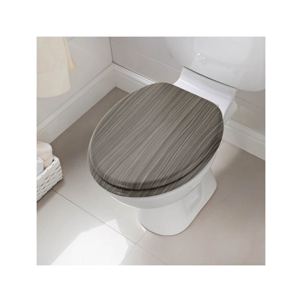 Addis Grey Wood Toilet Seat Add style to your bathroom