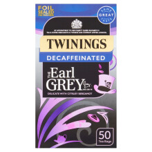 Twinings - Earl Grey - Decaffeinated 50 Tea Bags 125g (Pack of 4)