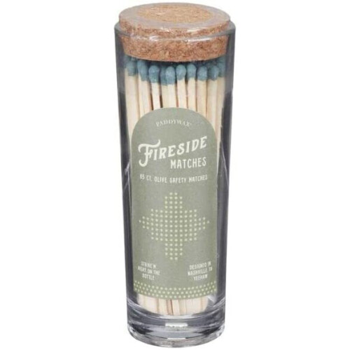 Paddywax Fireside Tall Safety Matches - Olive Green