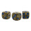 Dirty Gold D6 with blue dots | Set of 3 1