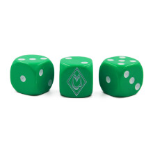 Opaque Green - Symbol D6 with white dots | Set of 3