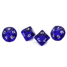 Translucent Blue D10 Dice | Set of 4