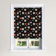 (150 cm Width x 140 cm Drop, Black) Lister Cartwright Football Blackout Roller Blinds Windows Blinds Easy Fit Child Safety For Kids