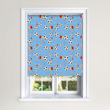 (120 cm Width x 140 cm Drop, Light Blue) Lister Cartwright Football Blackout Roller Blinds Windows Blinds Easy Fit Child Safety For Kids