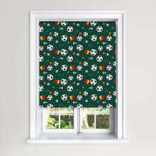 (120 cm Width x 140 cm Drop, Dark Green) Lister Cartwright Football Blackout Roller Blinds Windows Blinds Easy Fit Child Safety For Kids