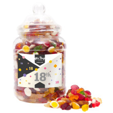 (Large Jar 1700gm) Happy 18th Birthday Sweet Gift Jar Jelly Mix