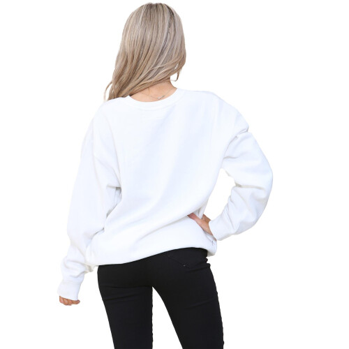 Ze Enzo (M, White) Enzo Womens Oversized Sweatshirt 1
