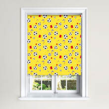 (150 cm Width x 140 cm Drop, Light Yellow) Lister Cartwright Football Blackout Roller Blinds Windows Blinds Easy Fit Child Safety For Kids