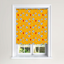(150 cm Width x 140 cm Drop, Warm Yellow) Lister Cartwright Football Blackout Roller Blinds Windows Blinds Easy Fit Child Safety For Kids