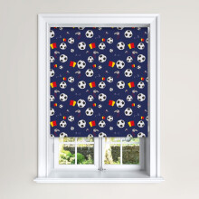 (150 cm Width x 140 cm Drop, Navy) Lister Cartwright Football Blackout Roller Blinds Windows Blinds Easy Fit Child Safety For Kids