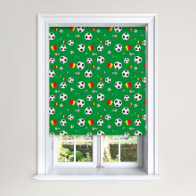 (180 cm Width x 140 cm Drop, Light Green) Lister Cartwright Football Blackout Roller Blinds Windows Blinds Easy Fit Child Safety For Kids