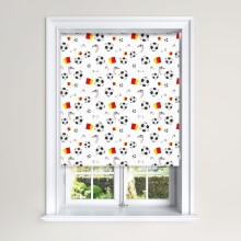 (150 cm Width x 140 cm Drop, White) Lister Cartwright Football Blackout Roller Blinds Windows Blinds Easy Fit Child Safety For Kids