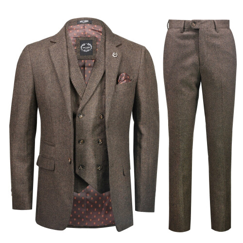 Jax - Mens Brown Herringbone Tweed Trouser – XPOSED