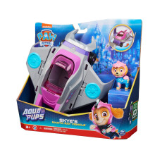 Paw Patrol Aqua Pups Skye Veicolo Manta Ray con Figura Collezionabile, Giocattoli per Bambini 3+