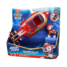 Paw Patrol Aqua Pups Marshall Veicolo Dolphin Trasformabile con Figura Collezionabile, Giocattoli per Bambini 3+