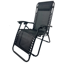 (Black) BIRCHTREE Set of 3 Sun Recliner Foldable Chair&Table Patio Garden Beach Lounge